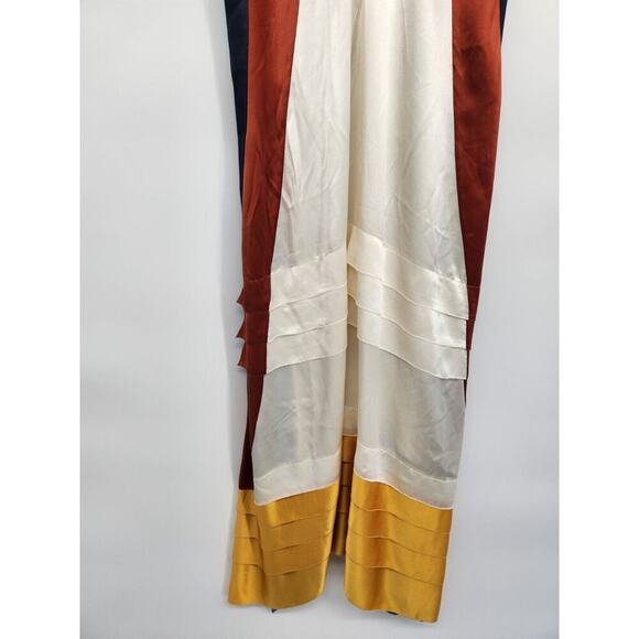 NWT Tory Burch Sasha Color-Block Silk Crepe De Chine Maxi Dress Sz 10 #2B502 - Picture 6 of 12